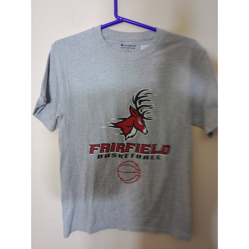 Champion Fairfield Basketball Youth Small Gray Tee Vintage Inspo Athletic Sporty
